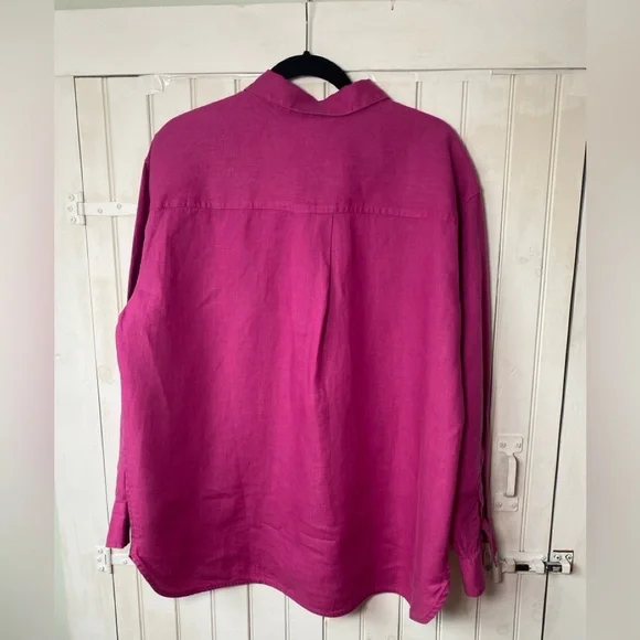 Athleta Retreat Linen Top Iceland Pink Size XL Oversized - Picture 4 of 12